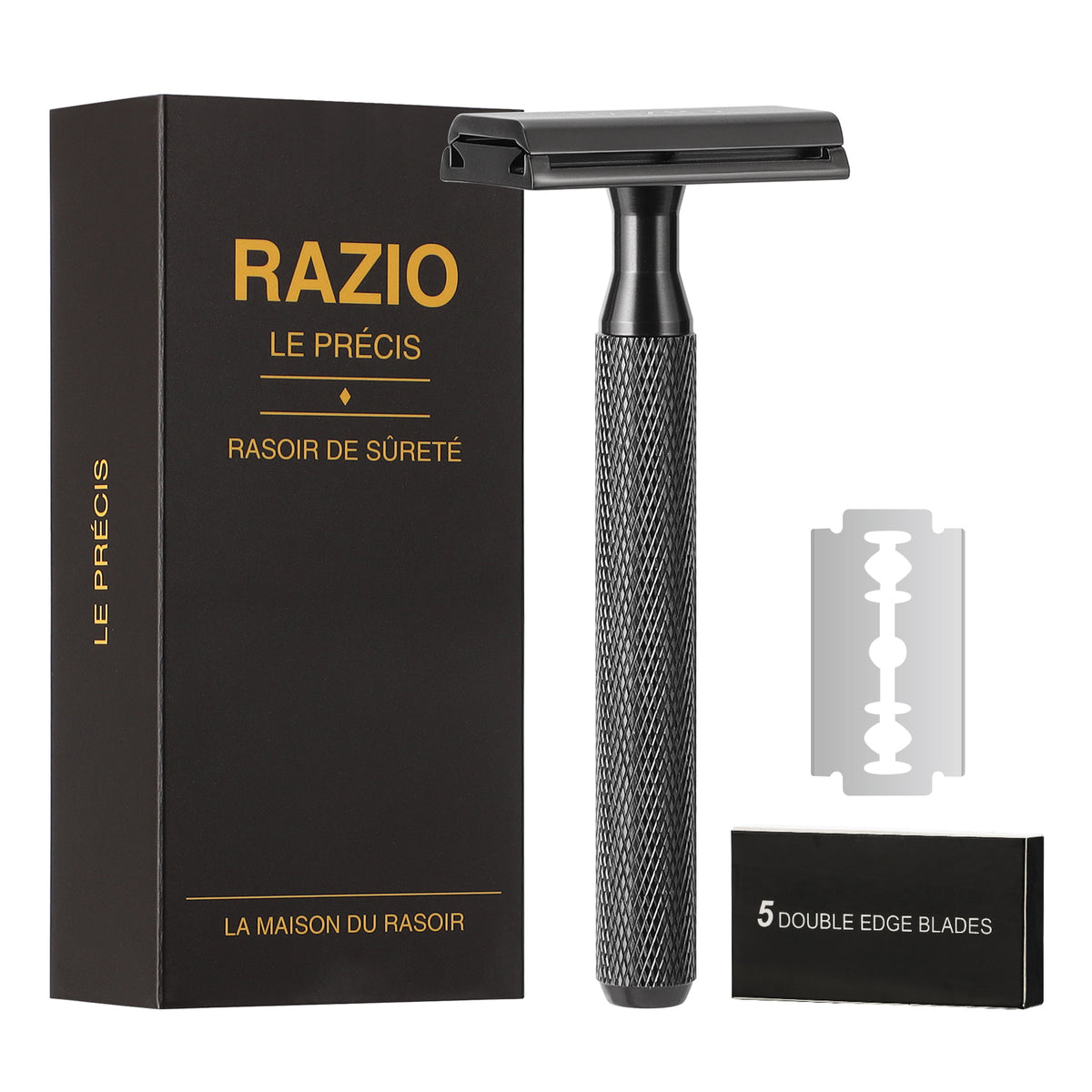 Manche du rasoir RAZIO Le Précis avec grip texturé, vue rapprochée